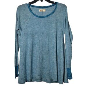 Hollister Womens Blue Long Sleeve Top Size Large Y2K Bella Swan Elena Gilbert